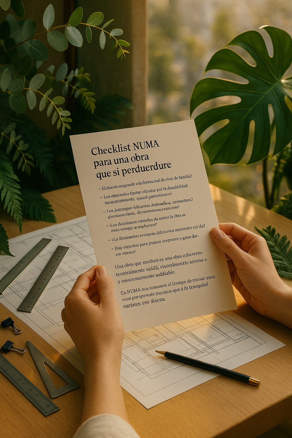 Checklist NUMA para una obra que sí perdure